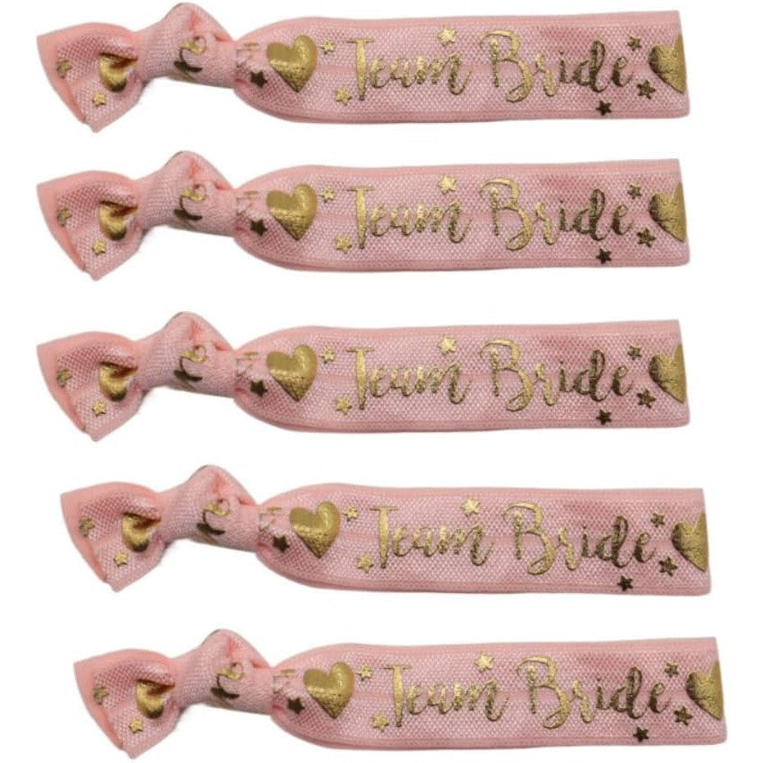 Set 11 Bratari, Klevo, pentru Petrecerea Burlacitelor, din Panza, Marime Universala, Alb/Roz