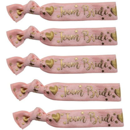 Set 11 Bratari, Klevo, pentru Petrecerea Burlacitelor, din Panza, Marime Universala, Alb/Roz