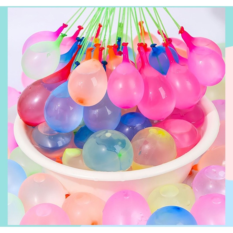 Set 111 Baloane din Latex, Klevo, Aqua Party, Sistem de Umplere Rapida, 10 cm Diametru, Multicolor