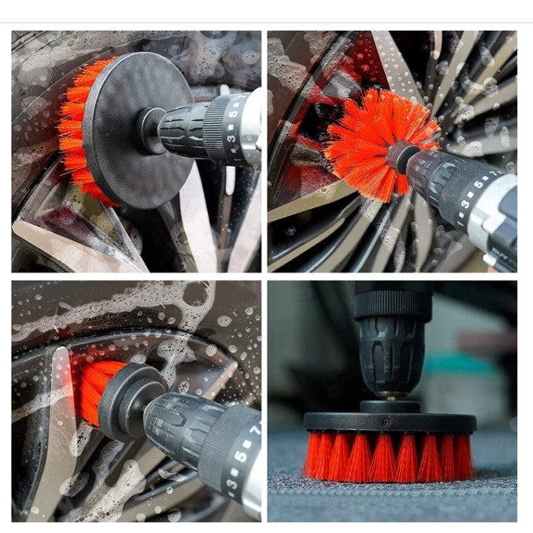 Set 12 Accesorii pentru Curatare Auto, Klevo, Interior si Exterior, Rosu