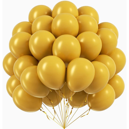 Set 12 Baloane, Klevo, din Latex Standard, 13 cm, Galben Mustar