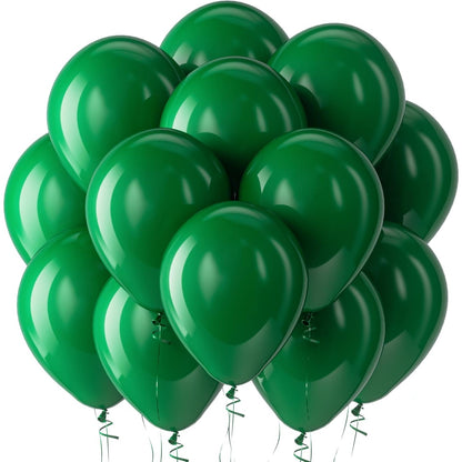 Set 12 Baloane, Klevo, din Latex Standard, 13 cm, Verde Inchis