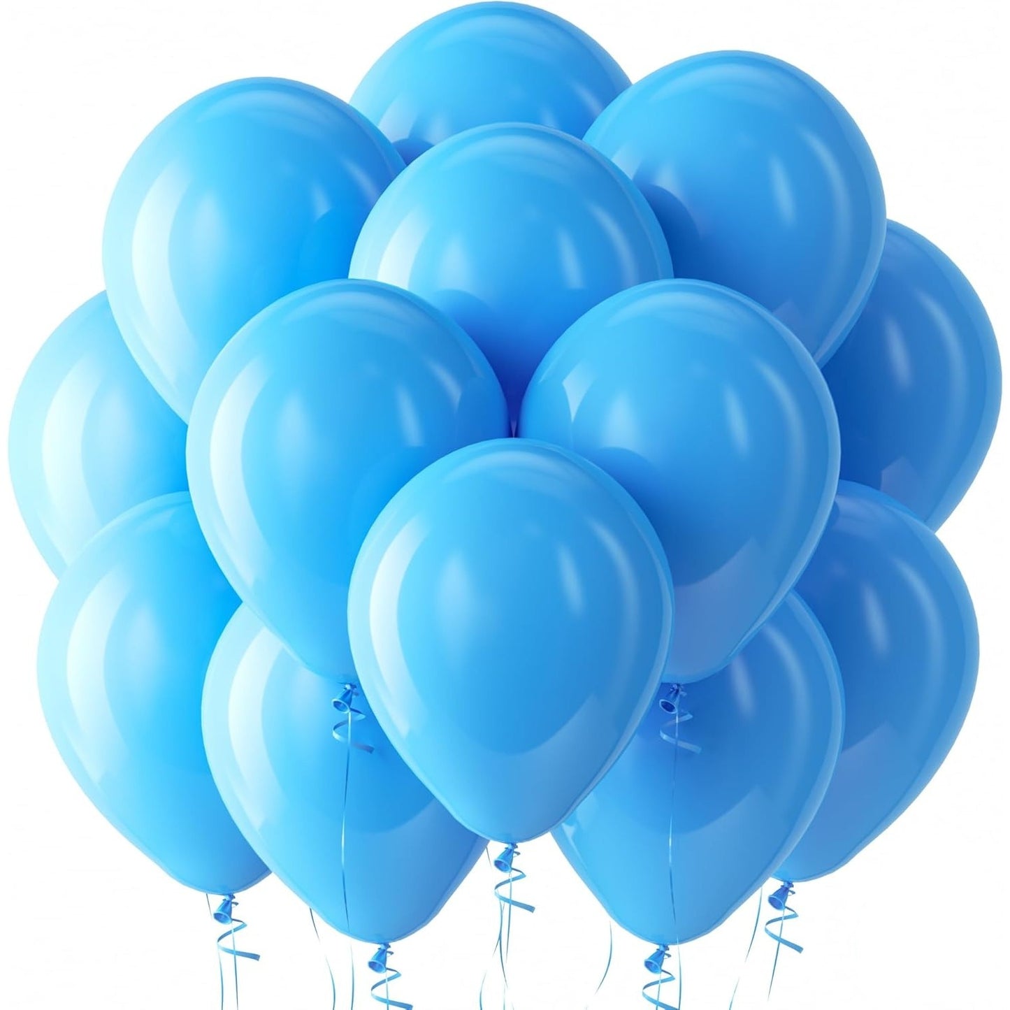 Set 12 Baloane, Klevo, din Latex Standard, 30 cm, Albastru Deschis