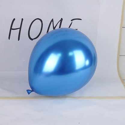 Set 12 Baloane, Klevo, din Latex Chrome, 13 cm, Albastru Inchis