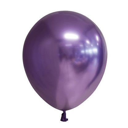 Set 12 Baloane, Klevo, din Latex Chrome, 13 cm, Mov