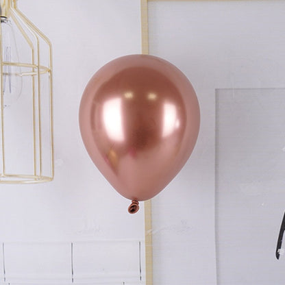 Set 12 Baloane, Klevo, din Latex Chrome, 13 cm, Roz-Auriu
