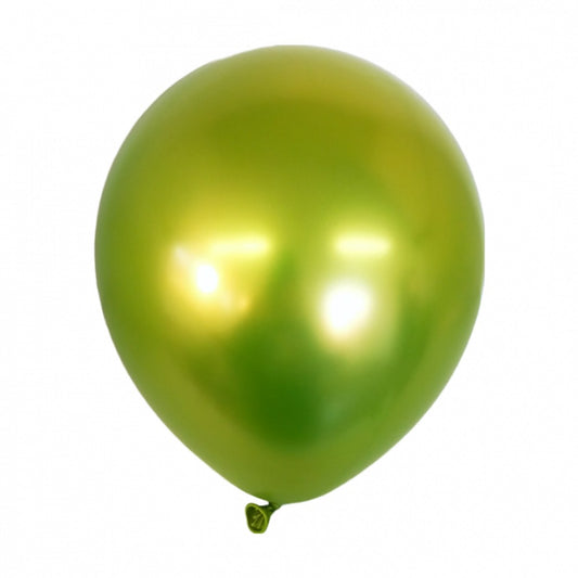Set 12 Baloane, Klevo, din Latex Chrome, 13 cm, Verde Lime