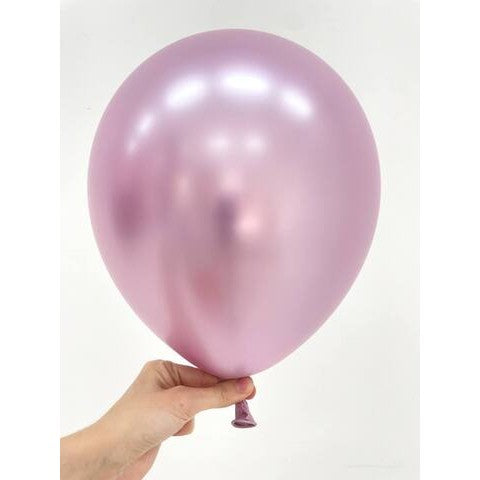 Set 12 Baloane, Klevo, din Latex Chrome, 25 cm, Mov Deschis