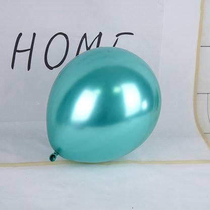 Set 12 Baloane, Klevo, din Latex Chrome, 25 cm, Turcoaz