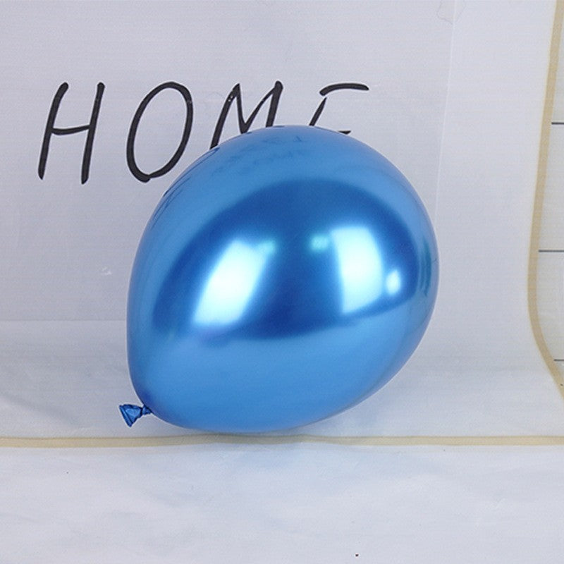 Set 12 Baloane, Klevo, din Latex Chrome, 30 cm, Albastru Inchis