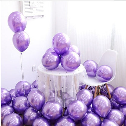 Set 12 Baloane, Klevo, din Latex Chrome, 30 cm, Mov