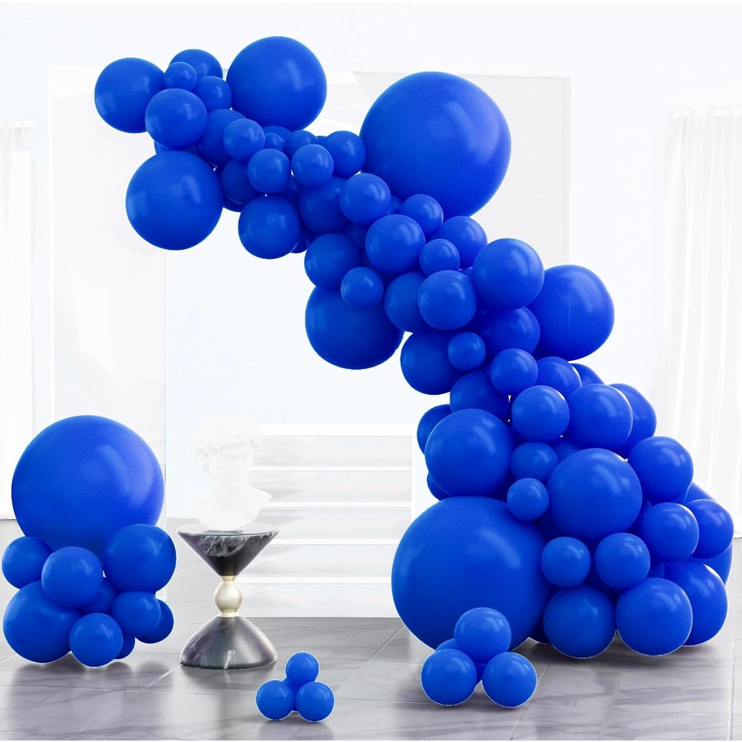 Set 12 Baloane, Klevo, din Latex Standard, 25 cm, Albastru