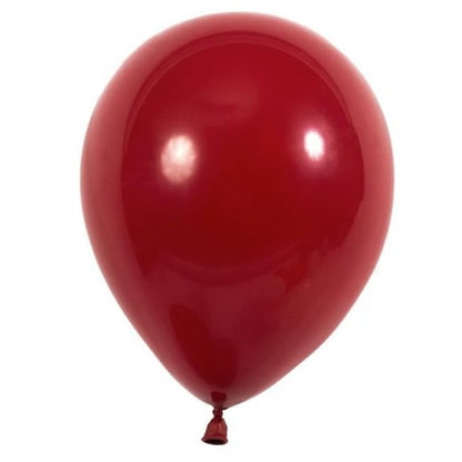 Set 12 Baloane, Klevo, din Latex Standard, 25 cm, Rosu Inchis