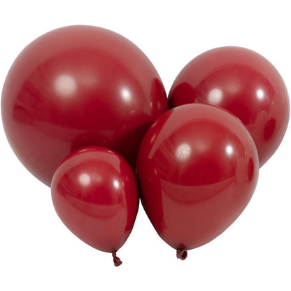 Set 12 Baloane, Klevo, din Latex Standard, 30 cm, Rosu Inchis