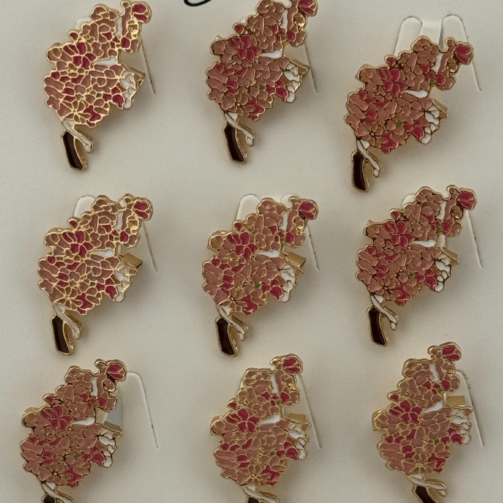 Set 12 Brose Martisor Primavara, Jolie, Model Buchet de Flori Roz