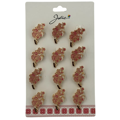 Set 12 Brose Martisor Primavara, Jolie, Model Buchet de Flori Roz