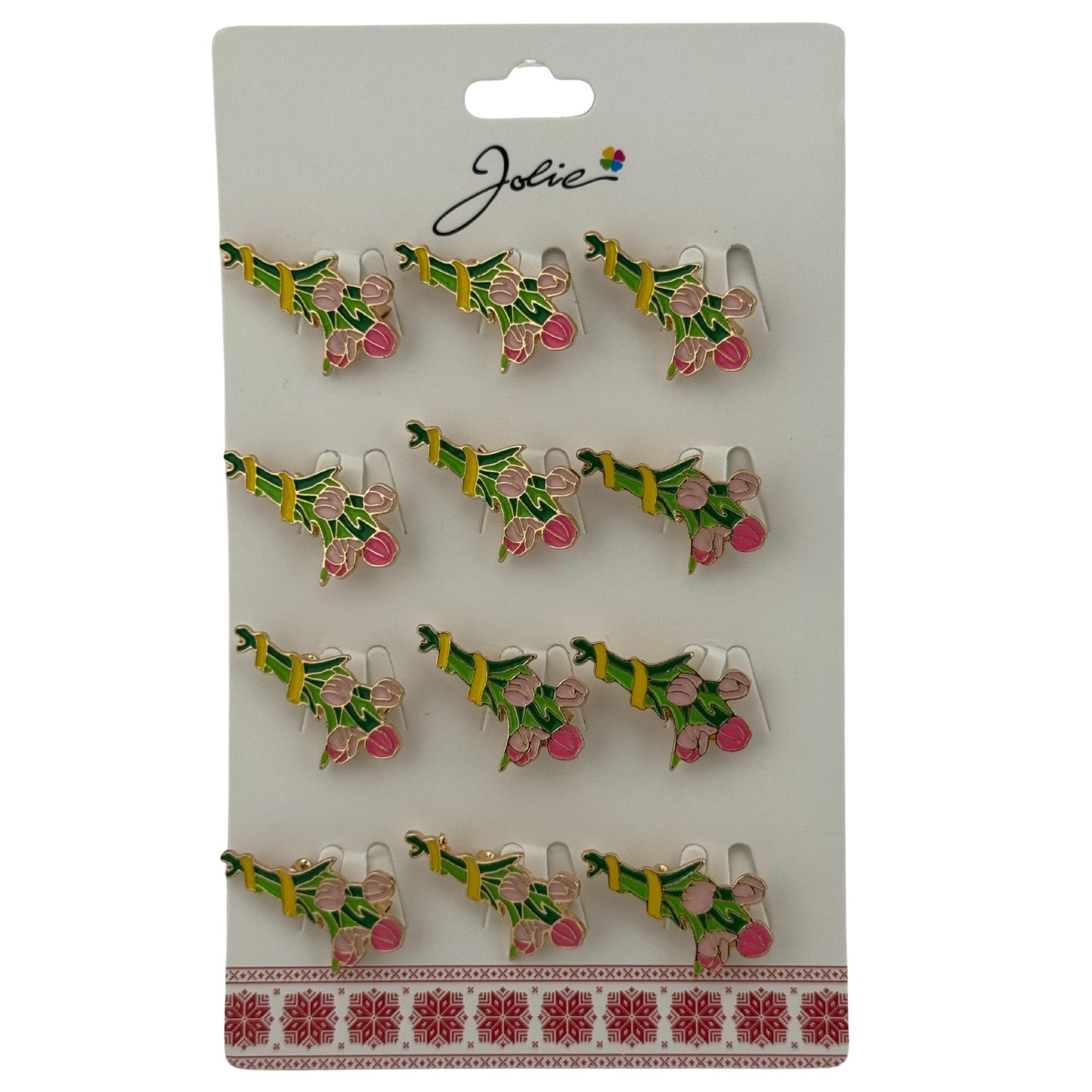 Set 12 Brose Martisor Primavara, Jolie, Model Buchet de Lalele