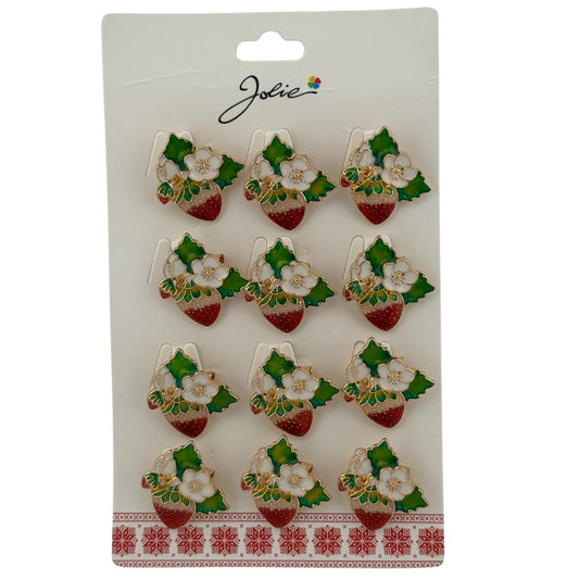 Set 12 Brose Martisor Primavara, Jolie, Model Capsuna Inflorita