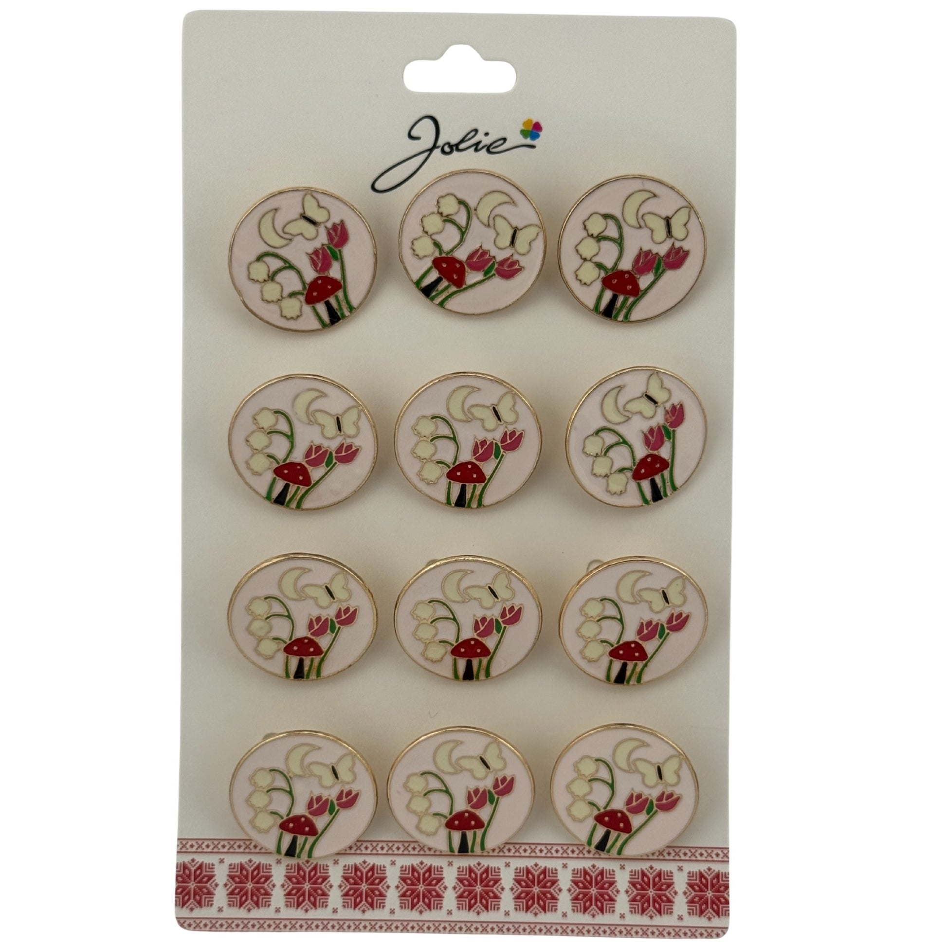 Set 12 Brose Martisor pentru Copii, Jolie, Model Primavara, Multicolor