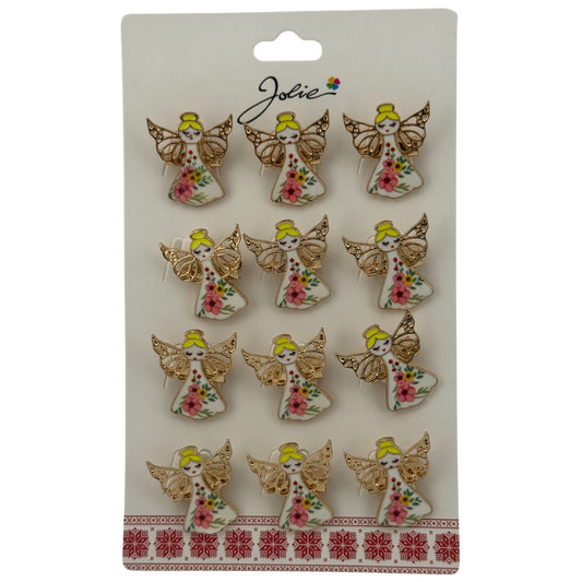 Set 12 Brose Martisor pentru Copii, Jolie, Model Ingeras, Multicolor