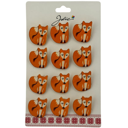 Set 12 Brose Martisor pentru Copii, Jolie, Model Vulpe Timida, Portocaliu