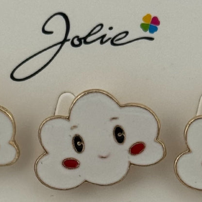 Set 12 Brose Martisor pentru Copii, Jolie, Model Norisor, Alb