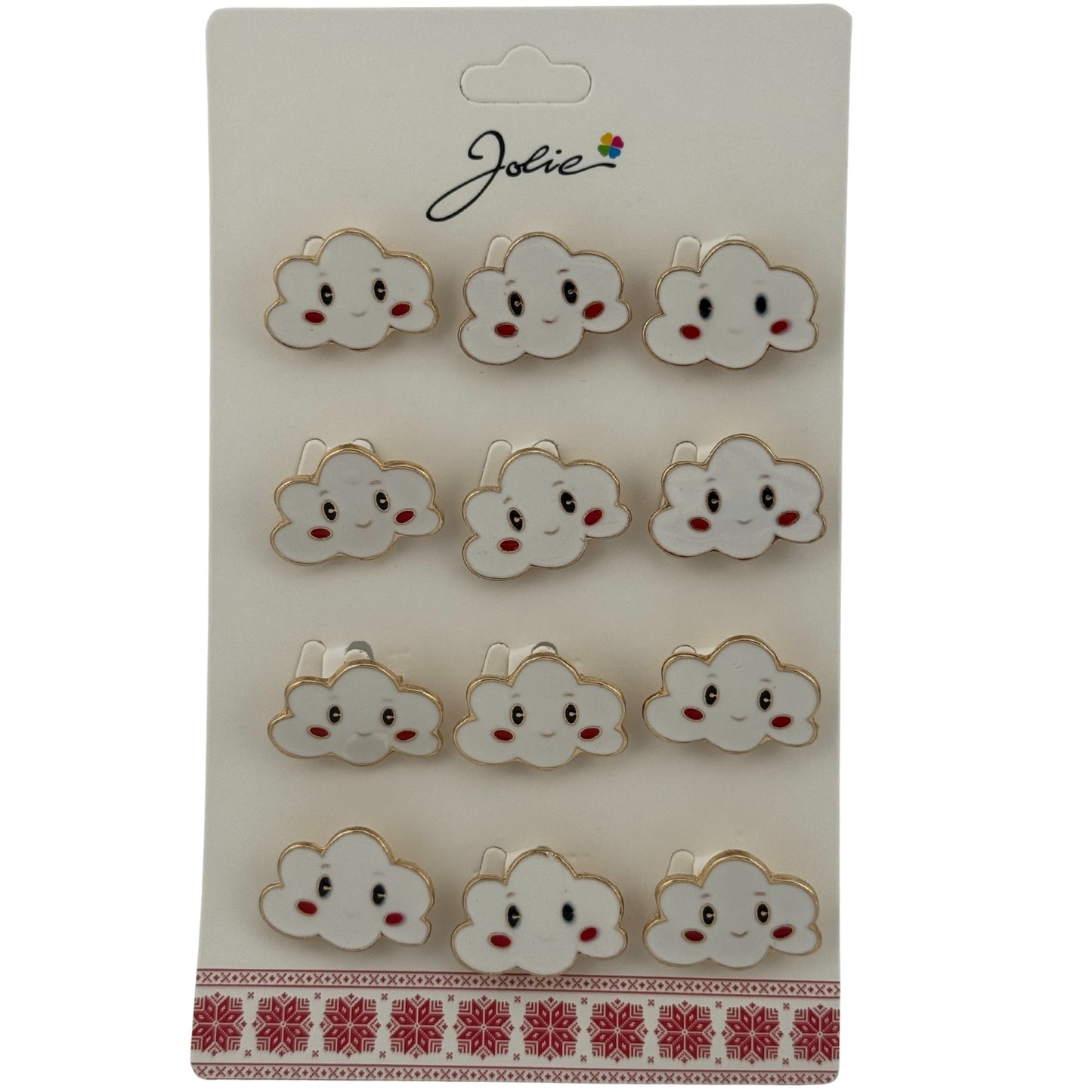 Set 12 Brose Martisor pentru Copii, Jolie, Model Norisor, Alb