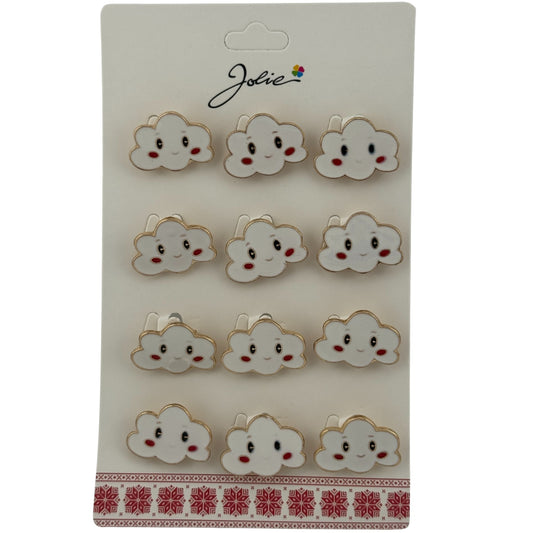 Set 12 Brose Martisor pentru Copii, Jolie, Model Norisor, Alb
