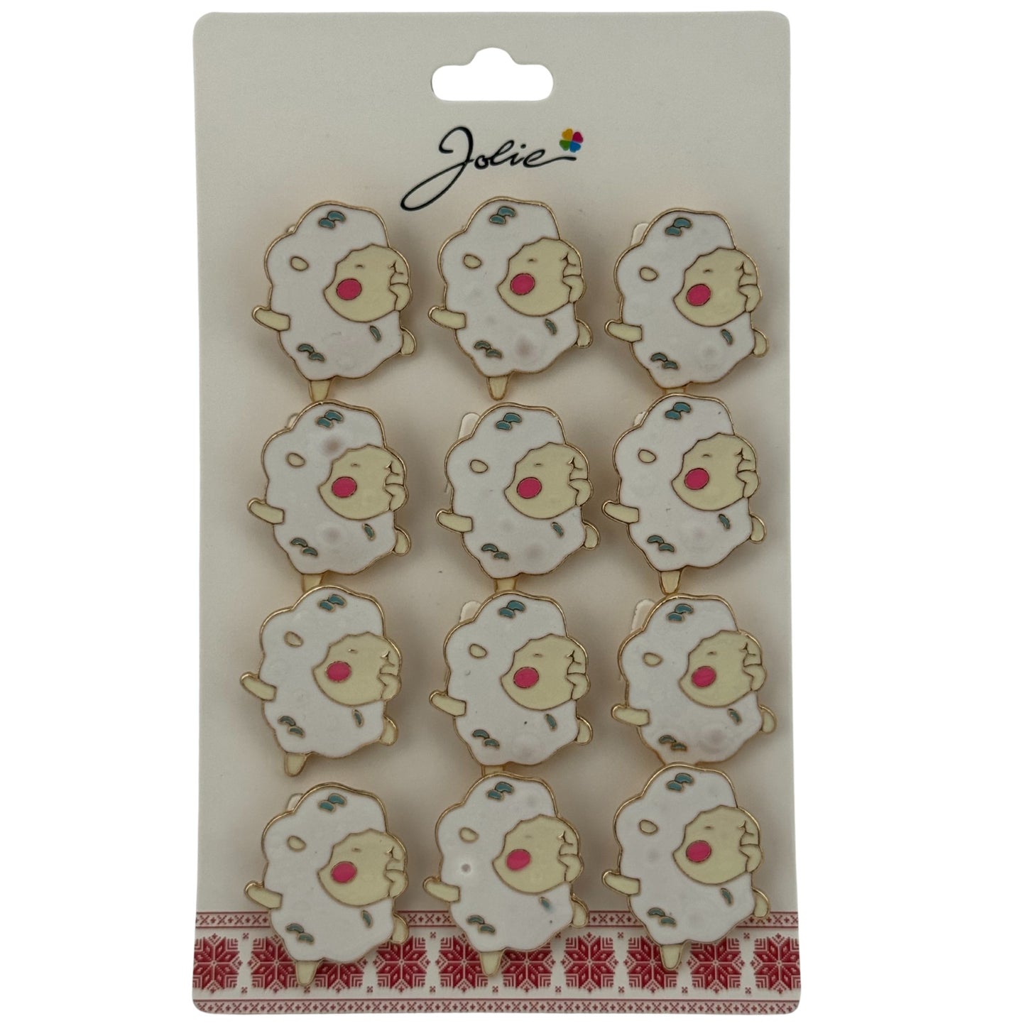 Set 12 Brose Martisor pentru Copii, Jolie, Model Oita Dansatoare, Alb