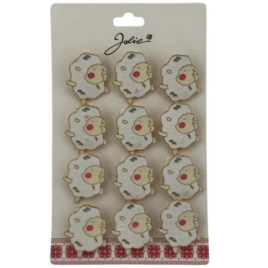 Set 12 Brose Martisor pentru Copii, Jolie, Model Oita Dansatoare, Alb