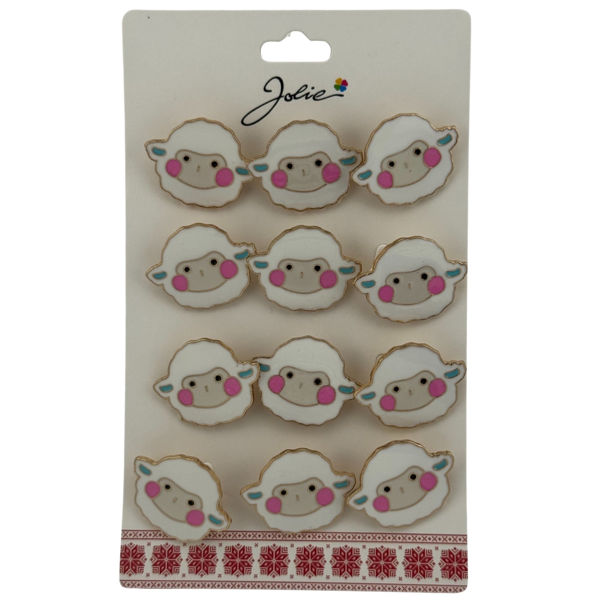 Set 12 Brose Martisor pentru Copii, Jolie, Model Oita, Alb
