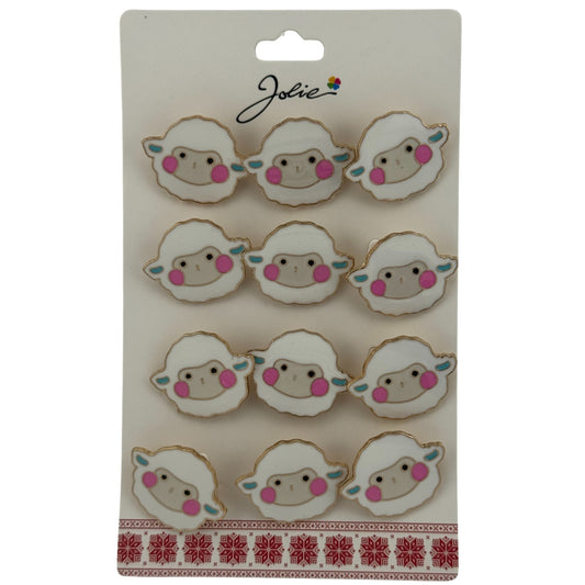Set 12 Brose Martisor pentru Copii, Jolie, Model Oita, Alb
