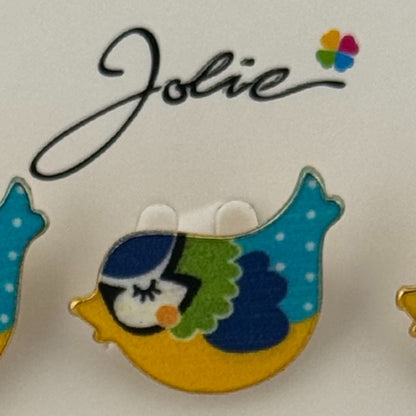 Set 12 Brose Martisor pentru Copii, Jolie, Model Pasare Vrabiuta, Multicolor