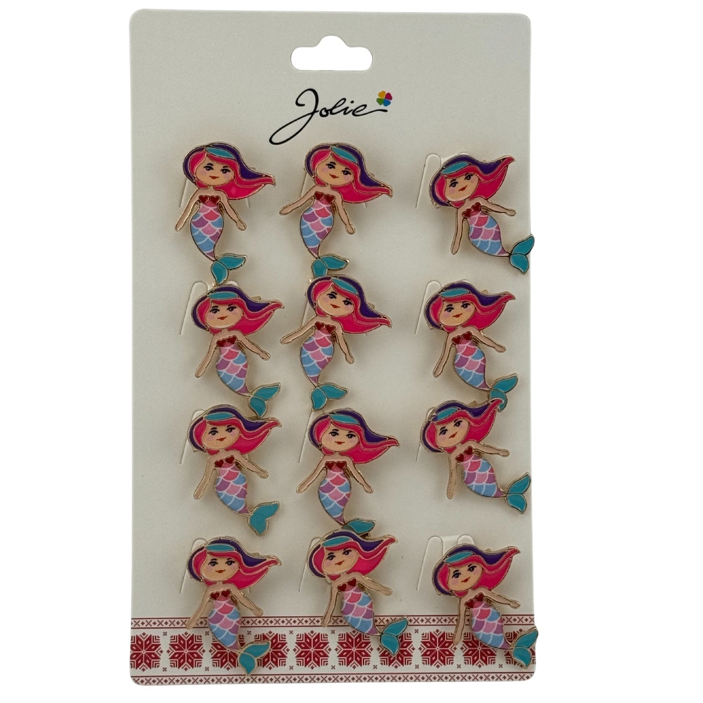 Set 12 Brose Martisor pentru Copii, Jolie, Model Sirena, Multicolor