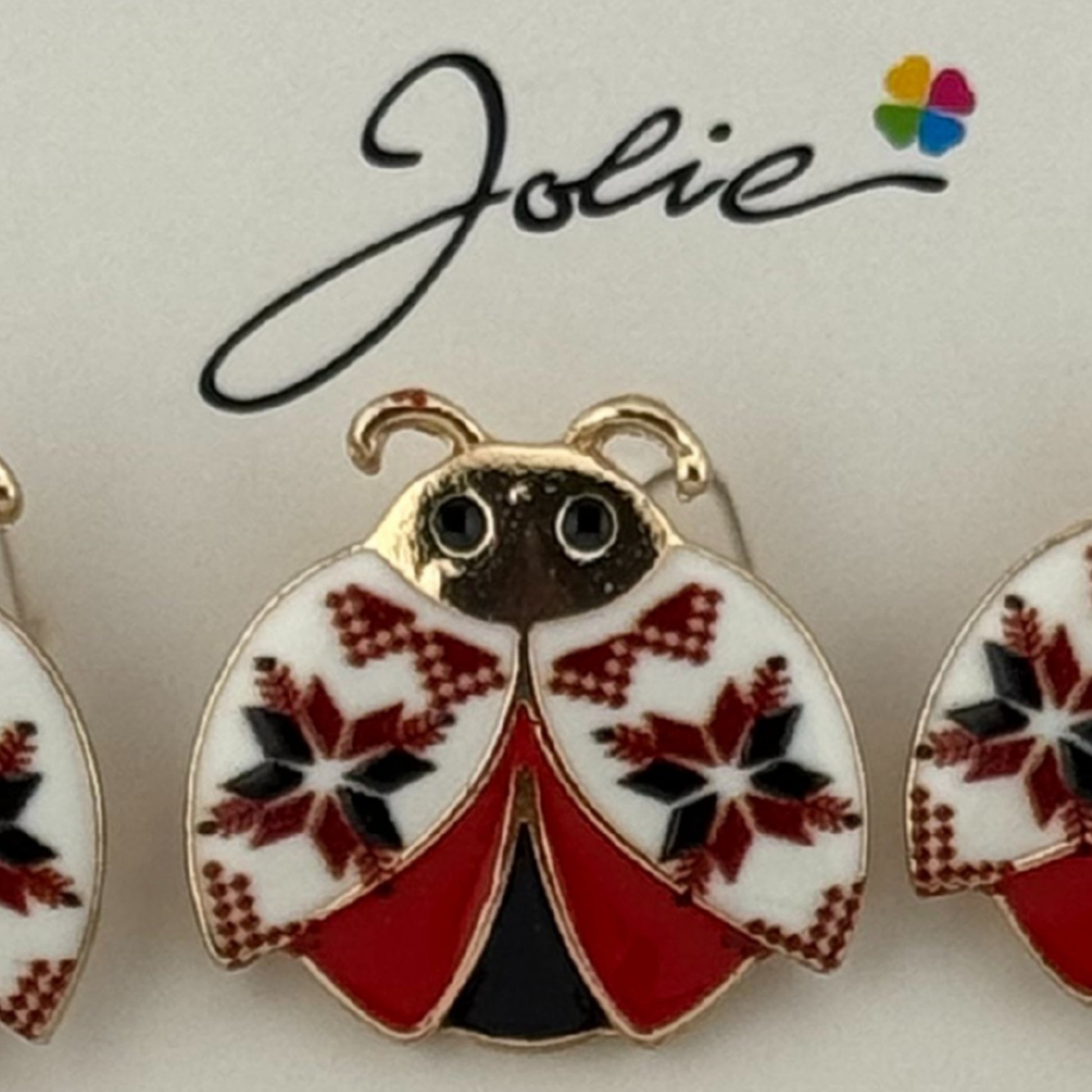 Set 12 Brose Martisor Primavara, Jolie, Model Buburuza cu Motiv Traditional