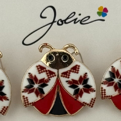 Set 12 Brose Martisor Primavara, Jolie, Model Buburuza cu Motiv Traditional