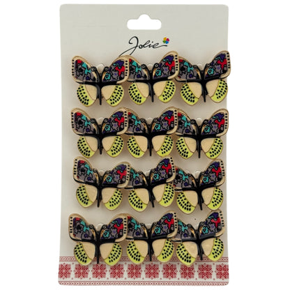 Set 12 Brose Martisor Primavara, Jolie, Model Fluture cu Aripi Deschise, Multicolor
