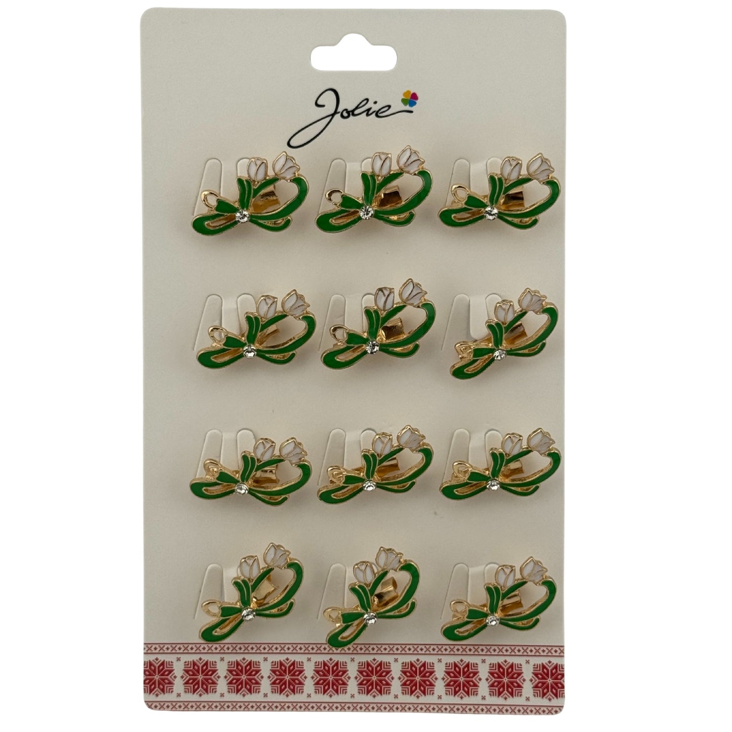 Set 12 Brose Martisor Primavara, Jolie, Model Ghiocel cu Piatra