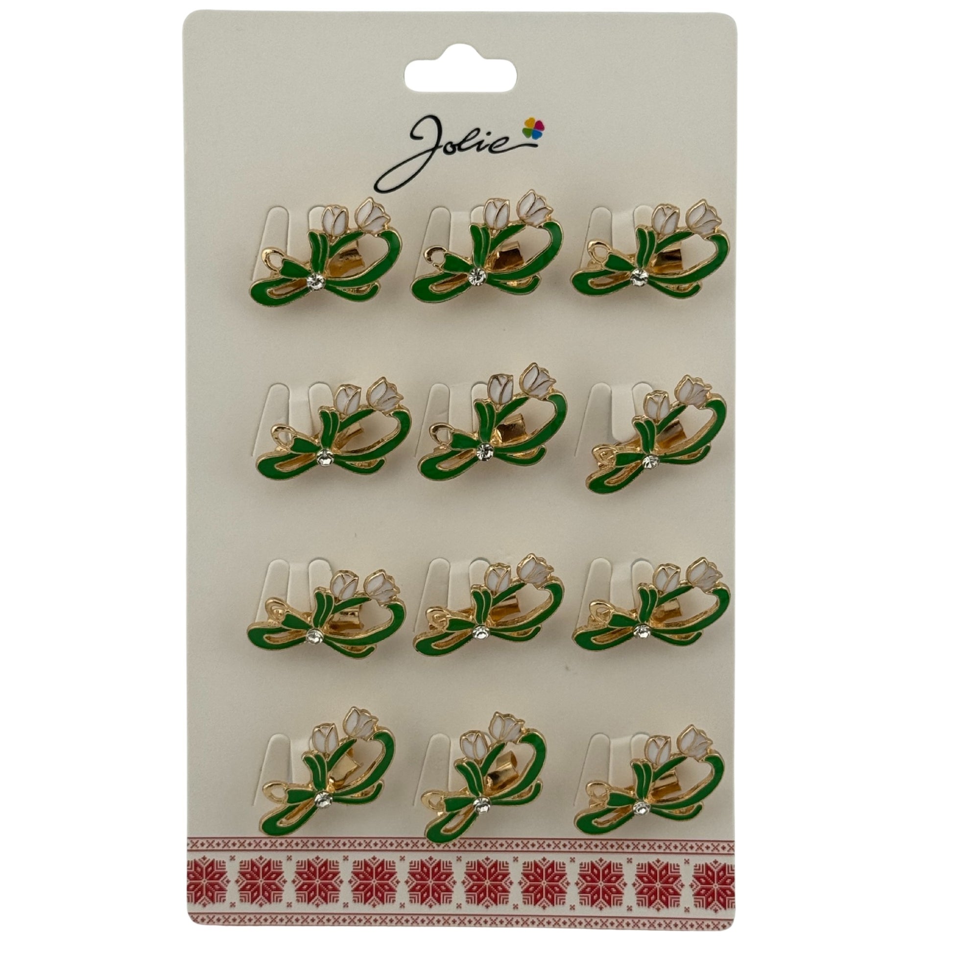 Set 12 Brose Martisor Primavara, Jolie, Model Ghiocel cu Piatra