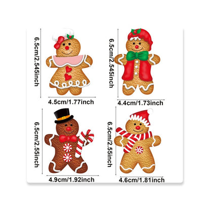 Set 12 Decoratiuni de Craciun din Lemn, Klevo, cu Snur pentru Agatare in Brad, Model Prajituri, Dimensiuni Diferite, 2 Modele, Multicolor