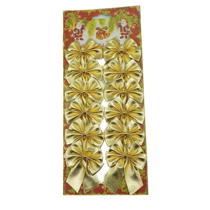 Set 12 fundite pentru brad, Aurii, 6 x 8 cm, din poliester, Klevo