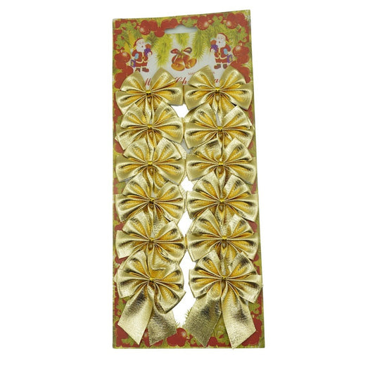 Set 12 fundite pentru brad, Aurii, 6 x 8 cm, din poliester, Klevo