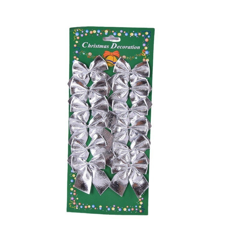 Set 12 Fundite pentru Brad, Klevo, 5.5 cm, din Poliester, Argintiu