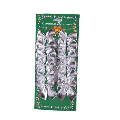 Set 12 Fundite pentru Brad, Klevo, 5.5 cm, din Poliester, Argintiu