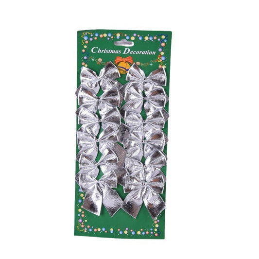 Set 12 Fundite pentru Brad, Klevo, 5.5 cm, din Poliester, Argintiu