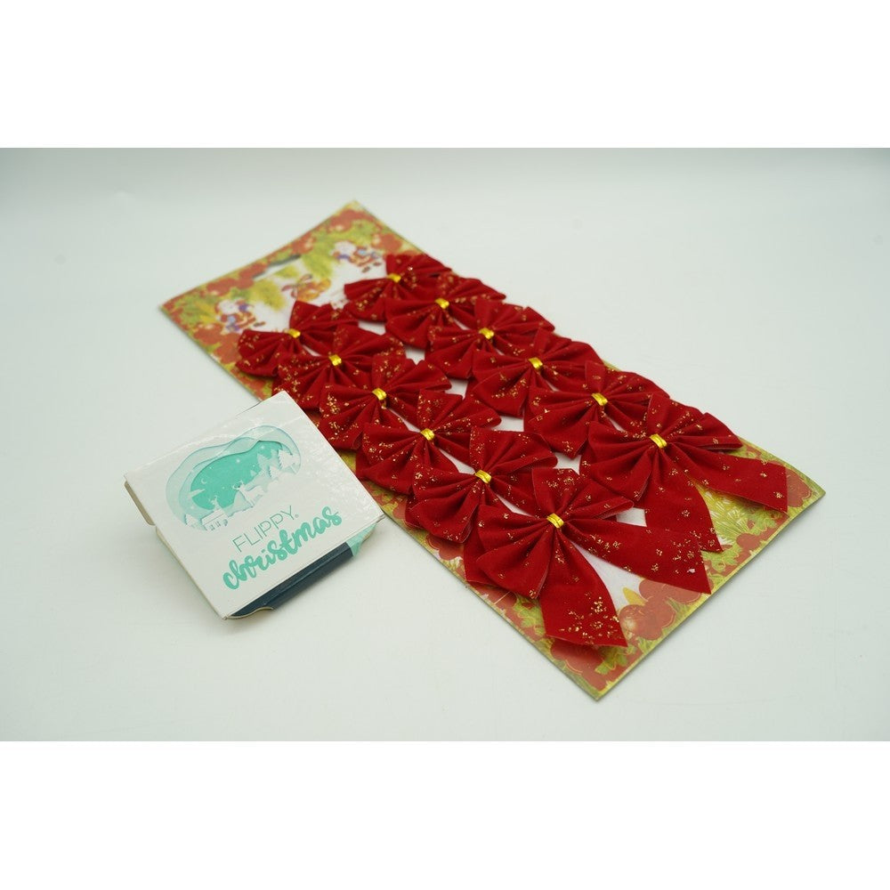 Set 12 fundite pentru brad, Rosii, 6 x 8 cm, din poliester, Klevo