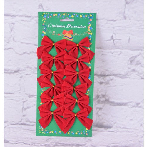 Set 12 fundite pentru brad, Rosii, clasice , 5 x 5 cm, din poliester, Klevo