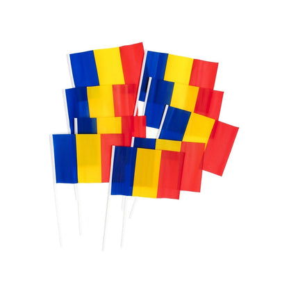 Set 12 Steaguri de Mana Tricolor, Klevo, Dimensiune 20x30 cm, Stegulet, Drapel