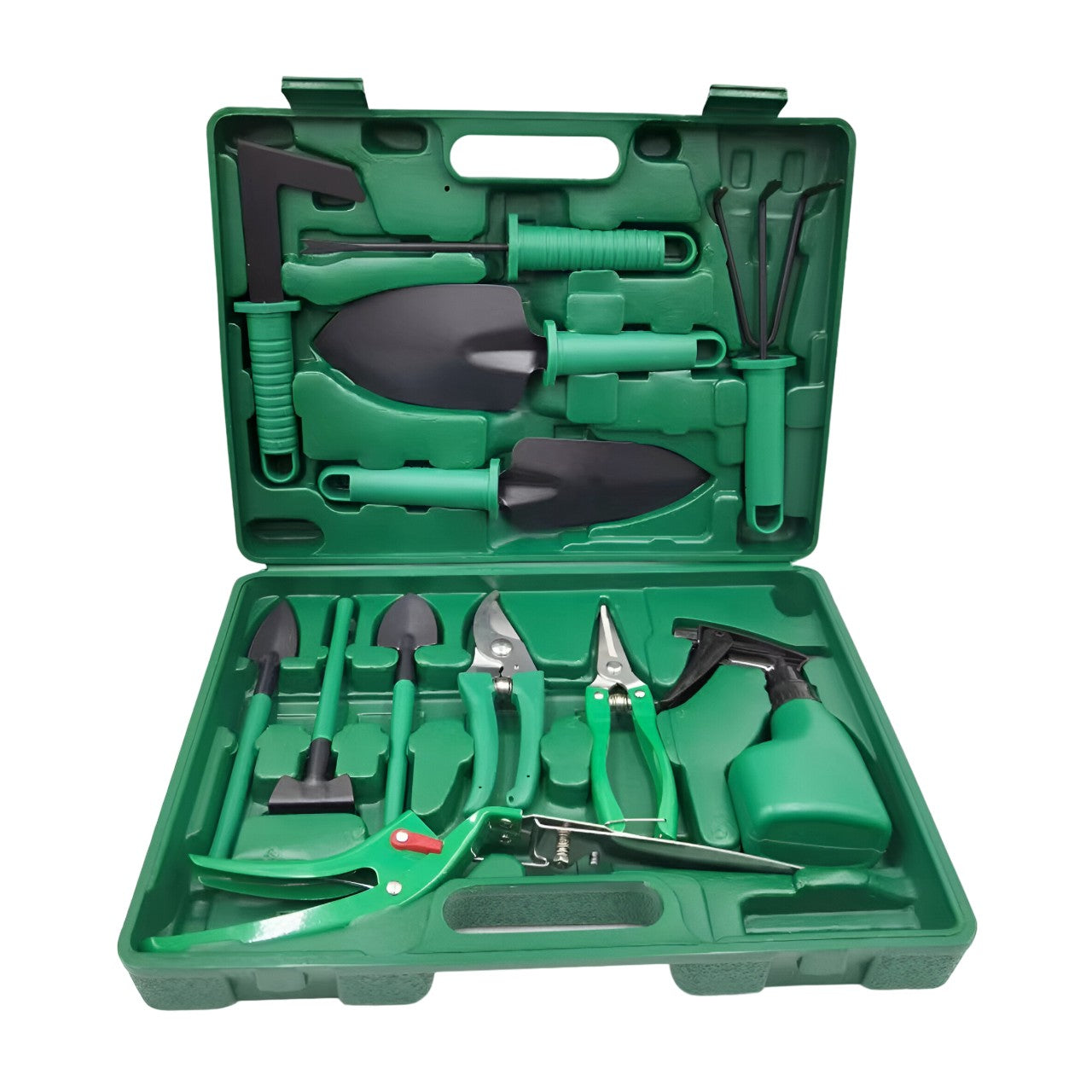 Set 12 Unelte de Gradina, Klevo, pentru Plantare Prelucrare Sol si Ingrijire Plante, Material PVC si Cardboard, Cutie Inclusa, 37x28 cm, Verde