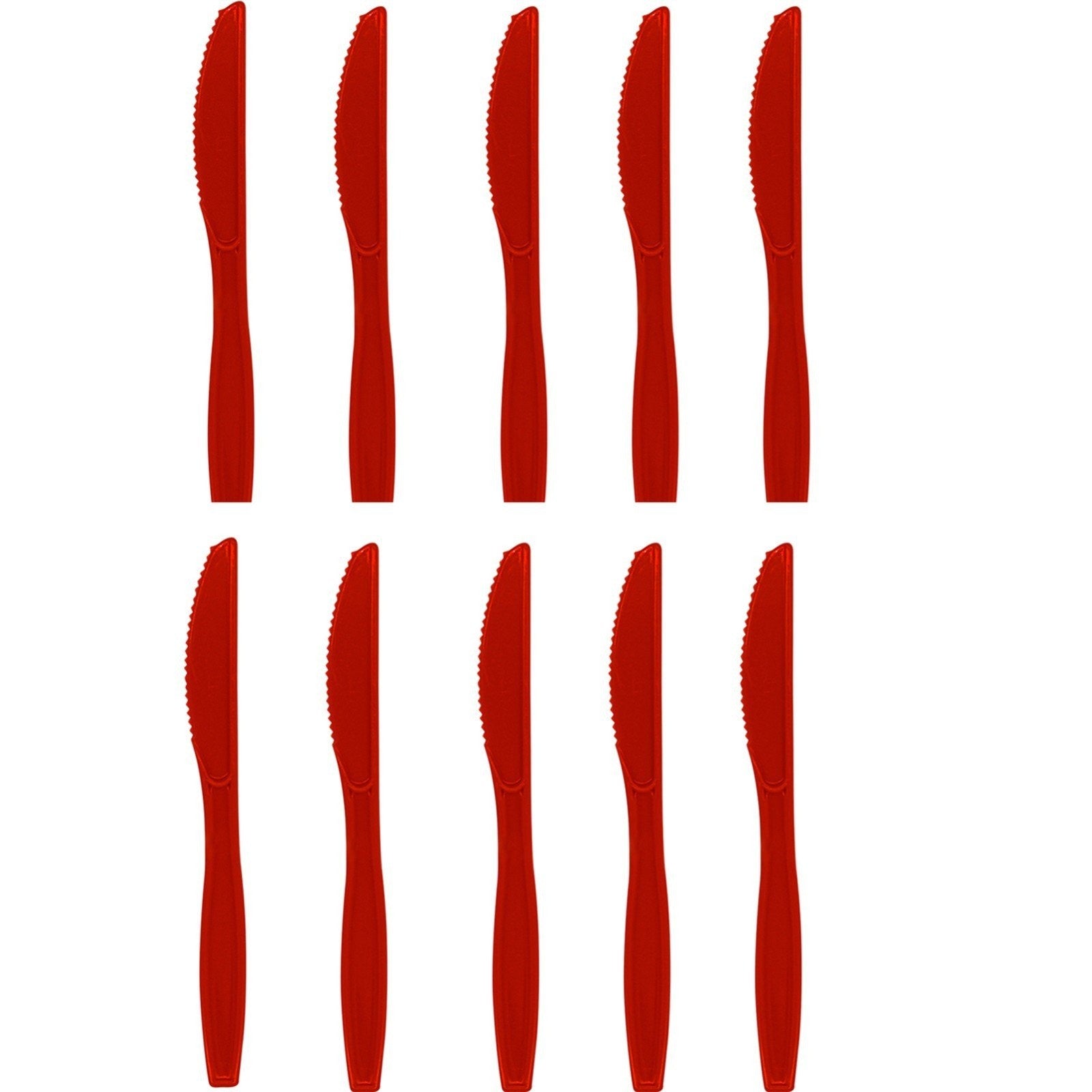 Set 16 Cutite de Unica Folosinta, Klevo, din Plastic, 15 cm, Rosu